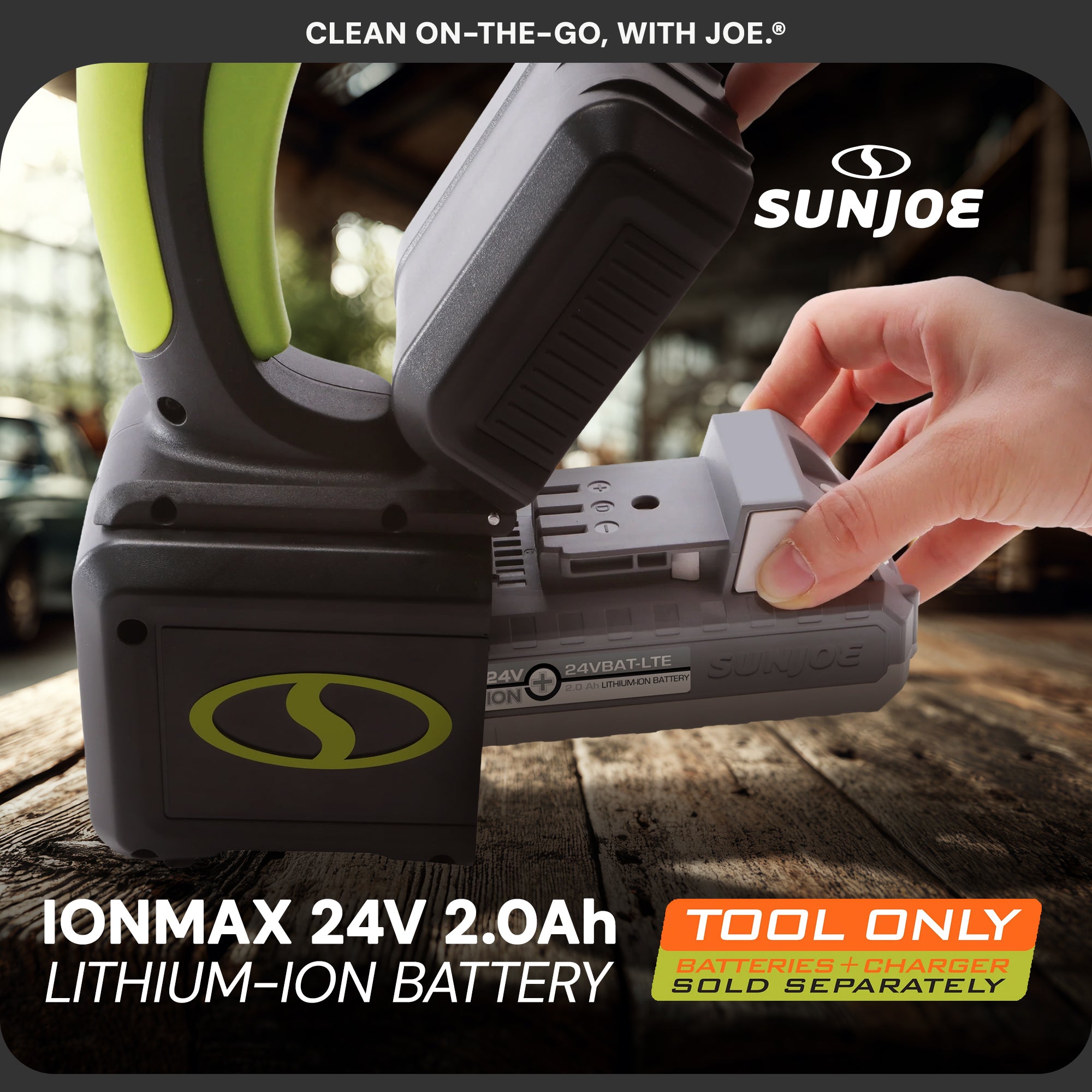 Sun Joe 24V Cordless Power Cleaner Portable Pressure Washer Nozzle (Open Box)