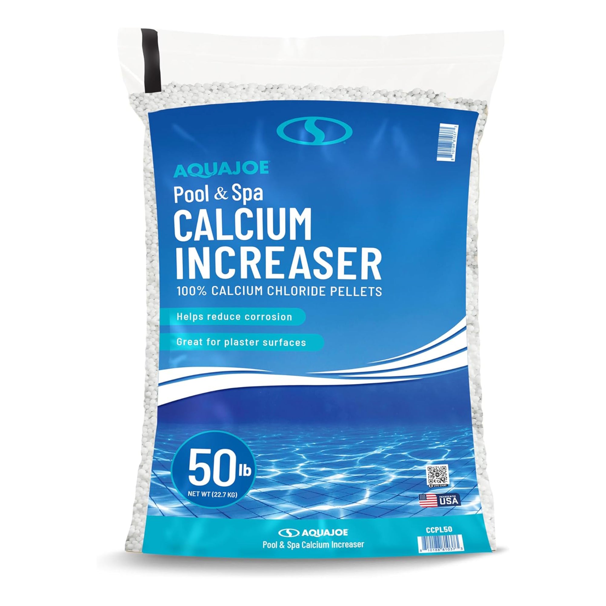 Aqua Joe Pool & Spa Calcium Chloride Pellets, 50 lb Bag – Calcium Hardness Increaser for Above & In-Ground Pools + Fast-Acting Ice Melt, CCPL50 - VMInnovations