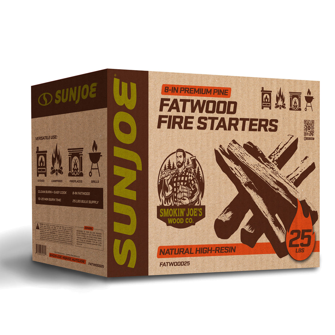 Sun Joe 25 Lb Fatwood Fire Starter Sticks for Fireplace, Wood Stove & Grill Use - VMInnovations