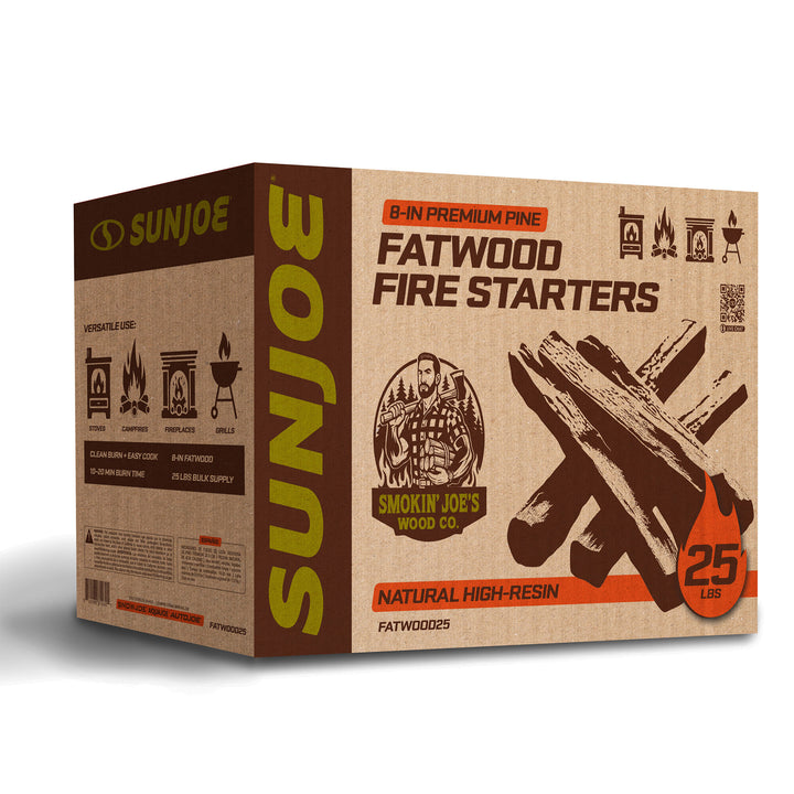 Sun Joe 25 Lb Fatwood Fire Starter Sticks for Fireplace, Wood Stove & Grill Use - VMInnovations
