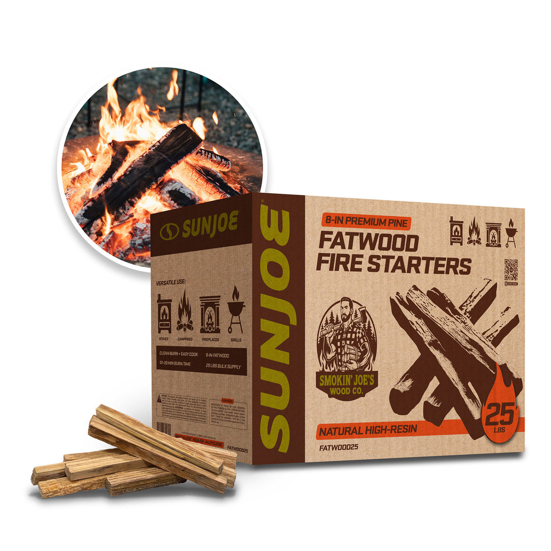 Sun Joe 25 Lb Fatwood Fire Starter Sticks for Fireplace, Wood Stove & Grill Use - VMInnovations