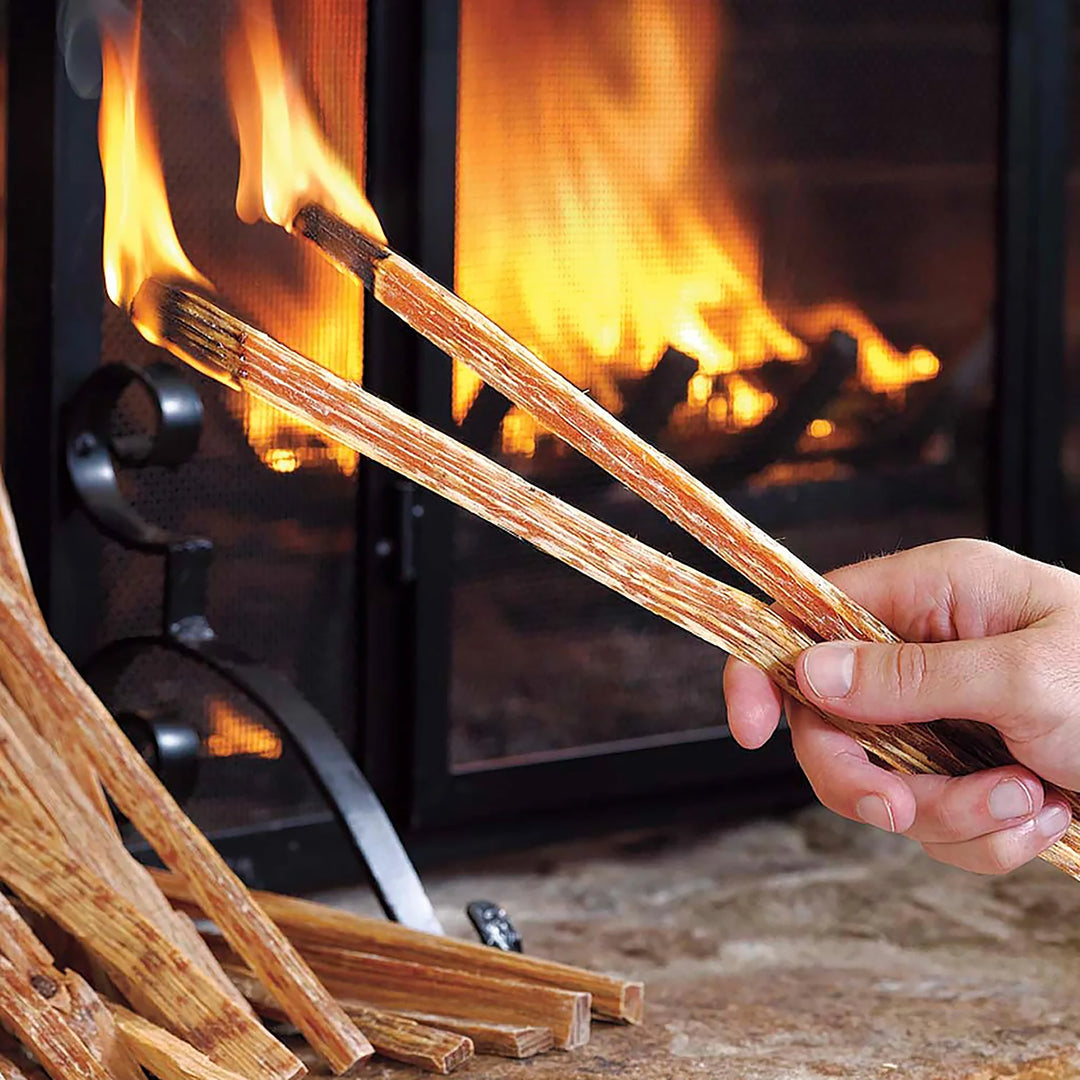 Sun Joe 25 Lb Fatwood Fire Starter Sticks for Fireplace, Wood Stove & Grill Use - VMInnovations
