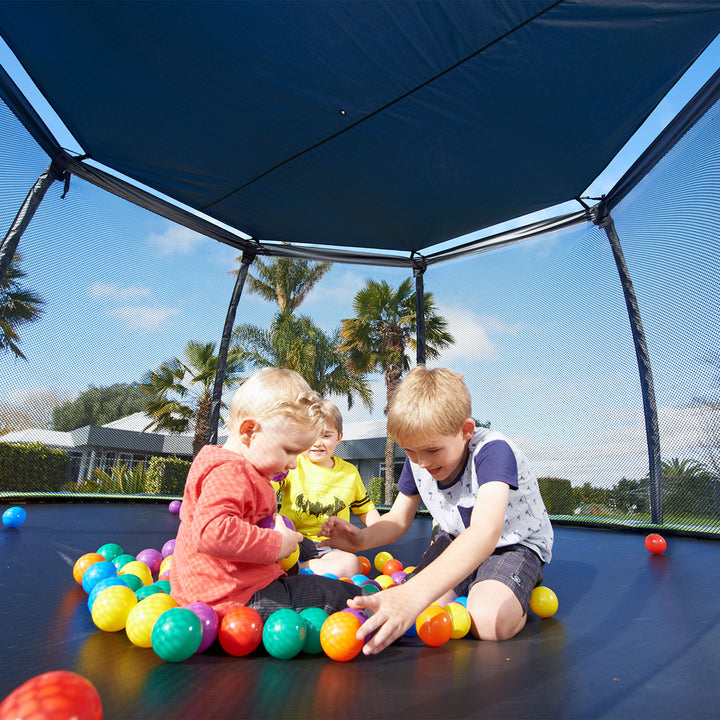 JumpFlex HERO 12' Trampoline Outdoor Activity Set with SMARTSHADE Canopy Cover - VMInnovations