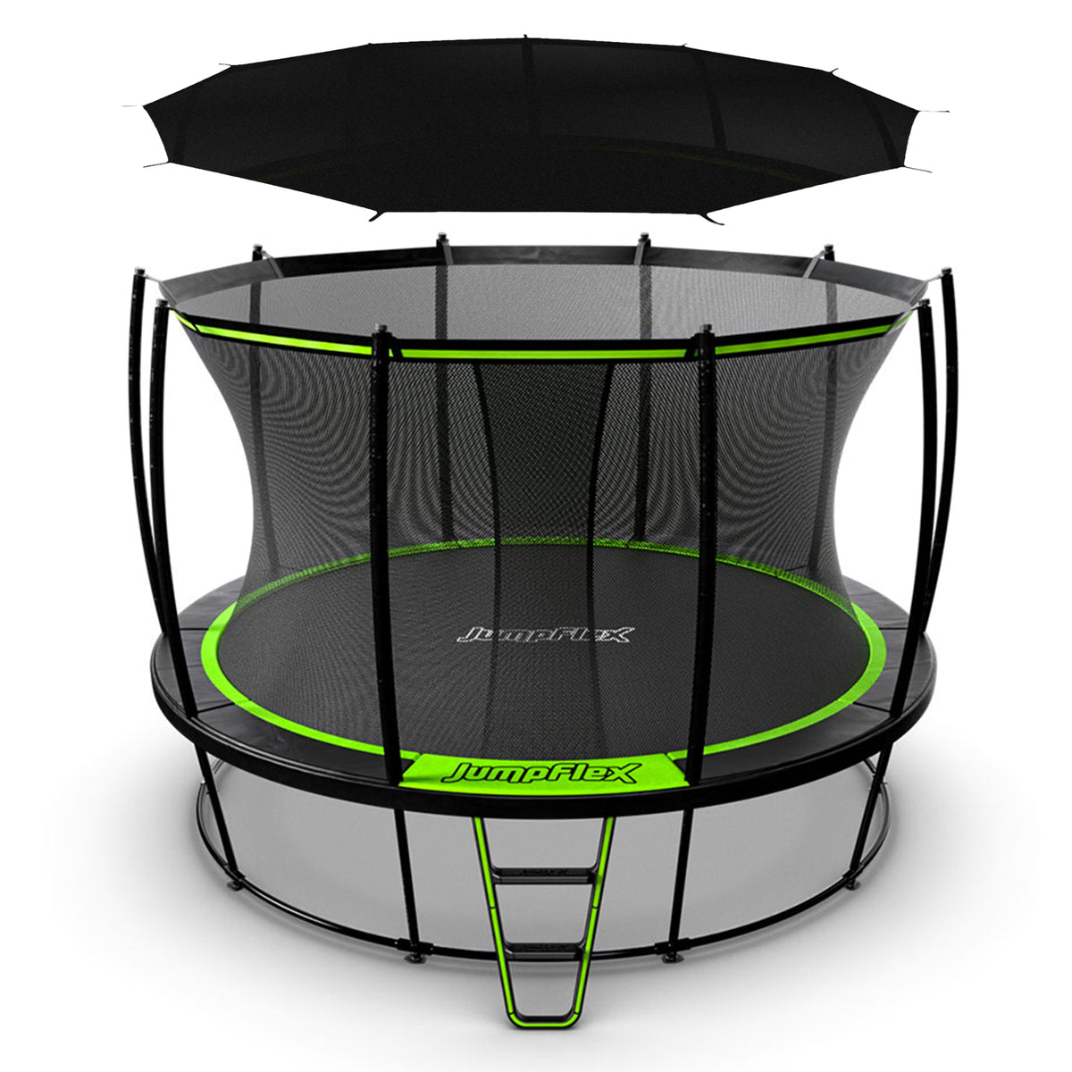 JumpFlex HERO 12' Trampoline Outdoor Activity Set with SMARTSHADE Canopy Cover