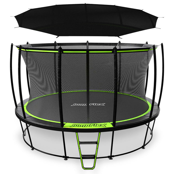 JumpFlex HERO 15' Trampoline Outdoor Activity Set with SMARTSHADE Canopy Cover - VMInnovations