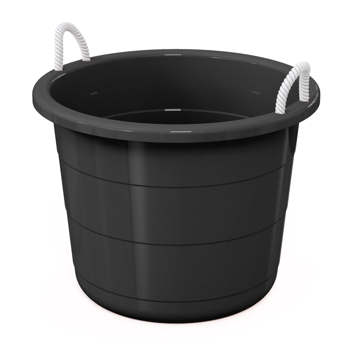Life Story 17 Gal Plastic Storage Open Top Bucket with Rope Handles, Black, 2 Pk