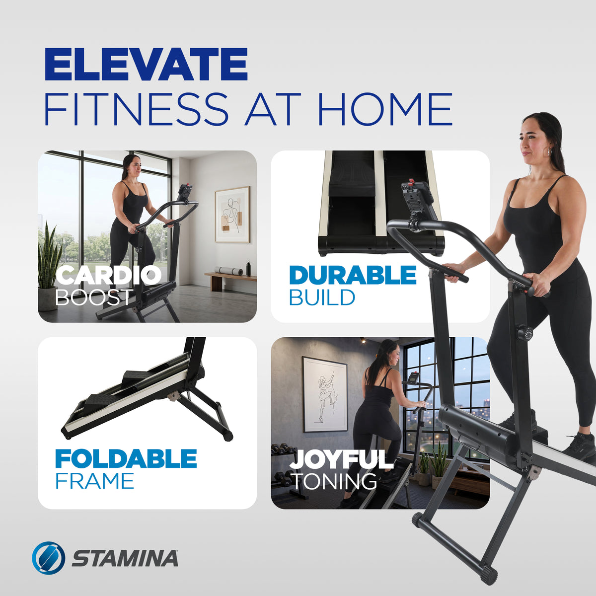 Stamina Stair Climber, Compact Exercise Stepper Machine Home Workout (Open Box)