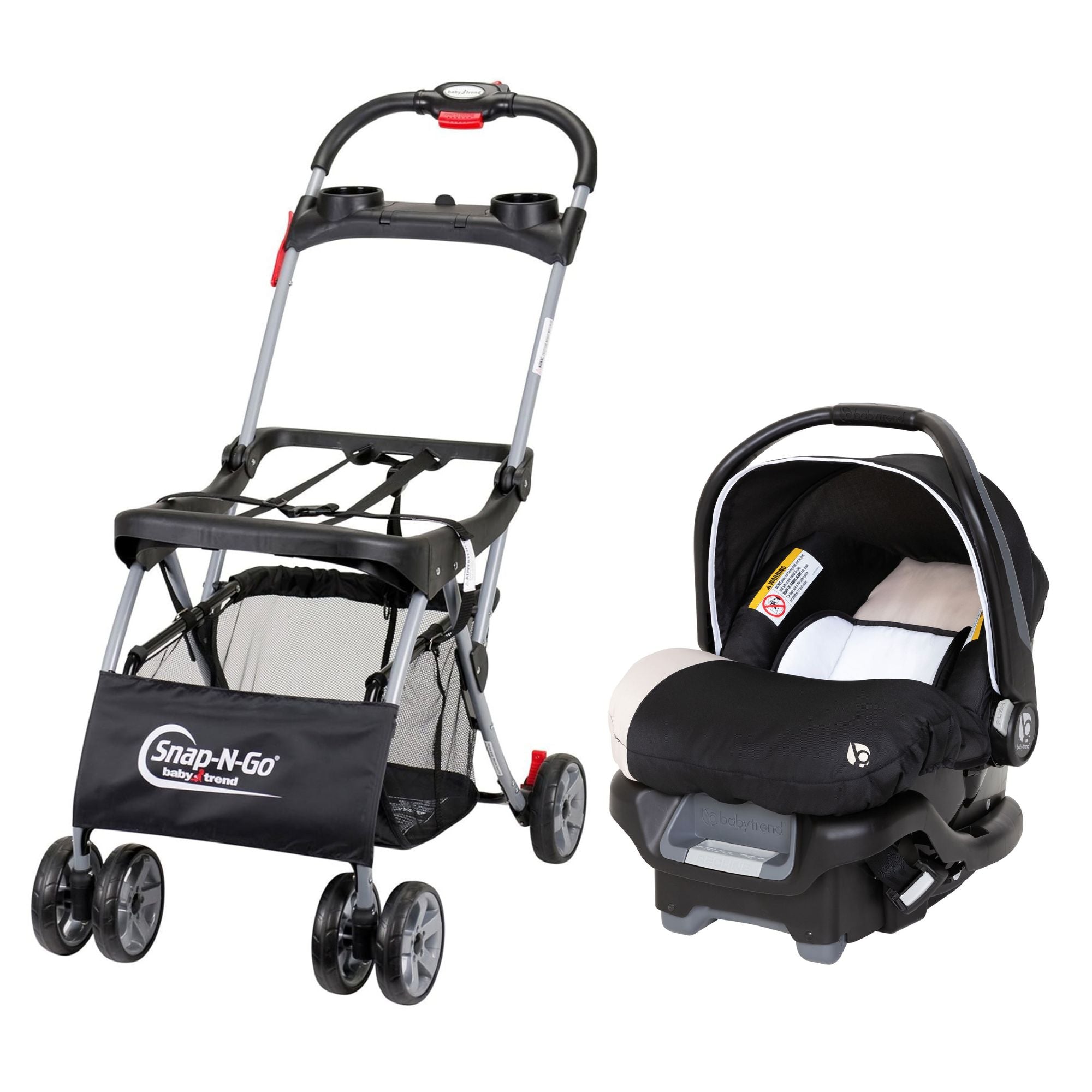 Baby Trend Snap N Go EX Infant Car Seat Frame & Travel System Cover, Black/Khaki - VMInnovations