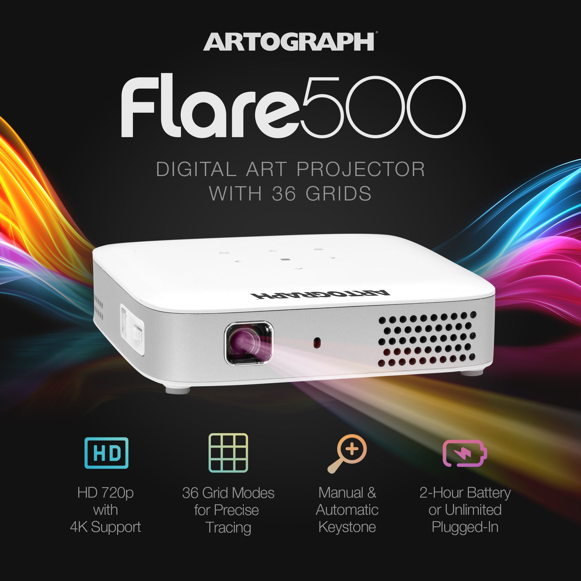Artograph Smart HD Digital Art Projector w/ Remote & Adjustable Projector Stand