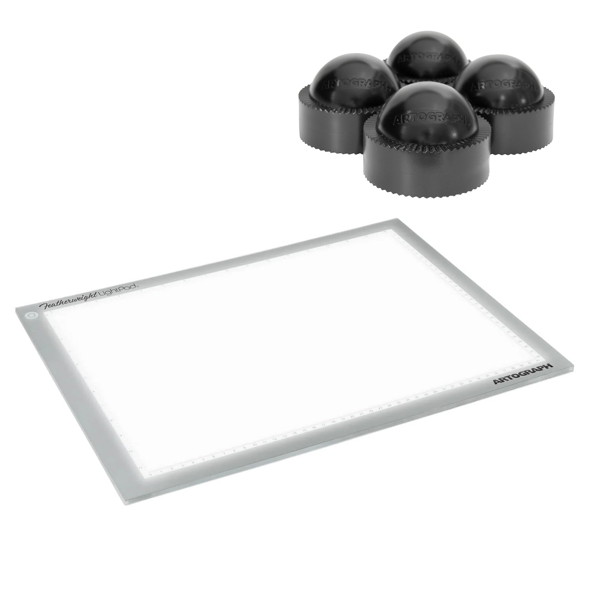 Artograph Featherweight 12x17" Dimmable Slim Lightpad + PadPucks Stackable Stand