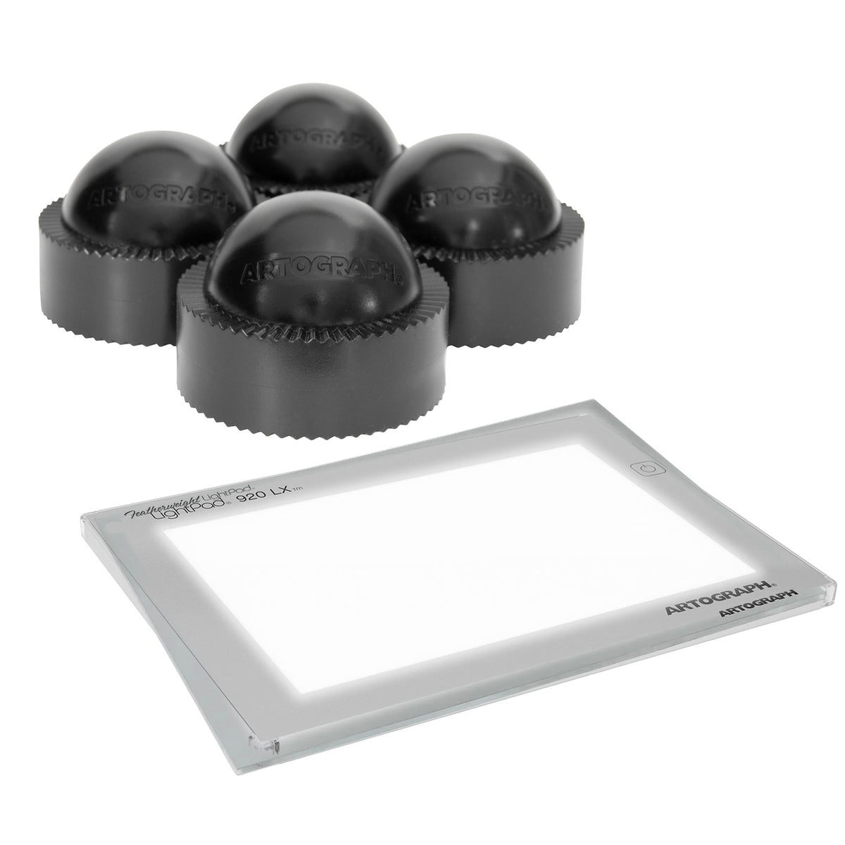 Artograph Featherweight 9"x6" Dimmable Slim Lightpad + PadPucks Stackable Stand