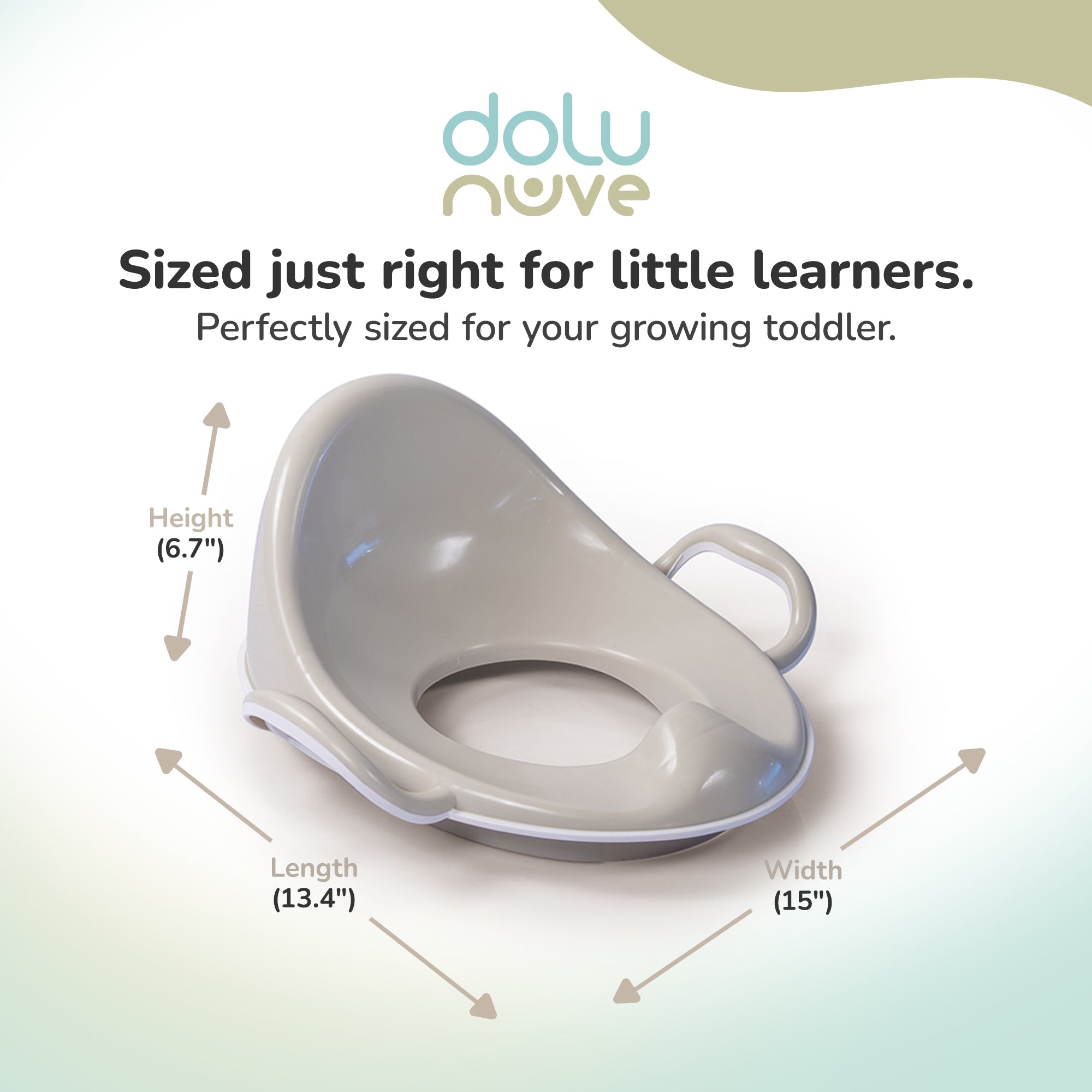 Dolu Nuve Toddler Toilet Training Seat Insert with High-Arched Backrest, Beige - VMInnovations