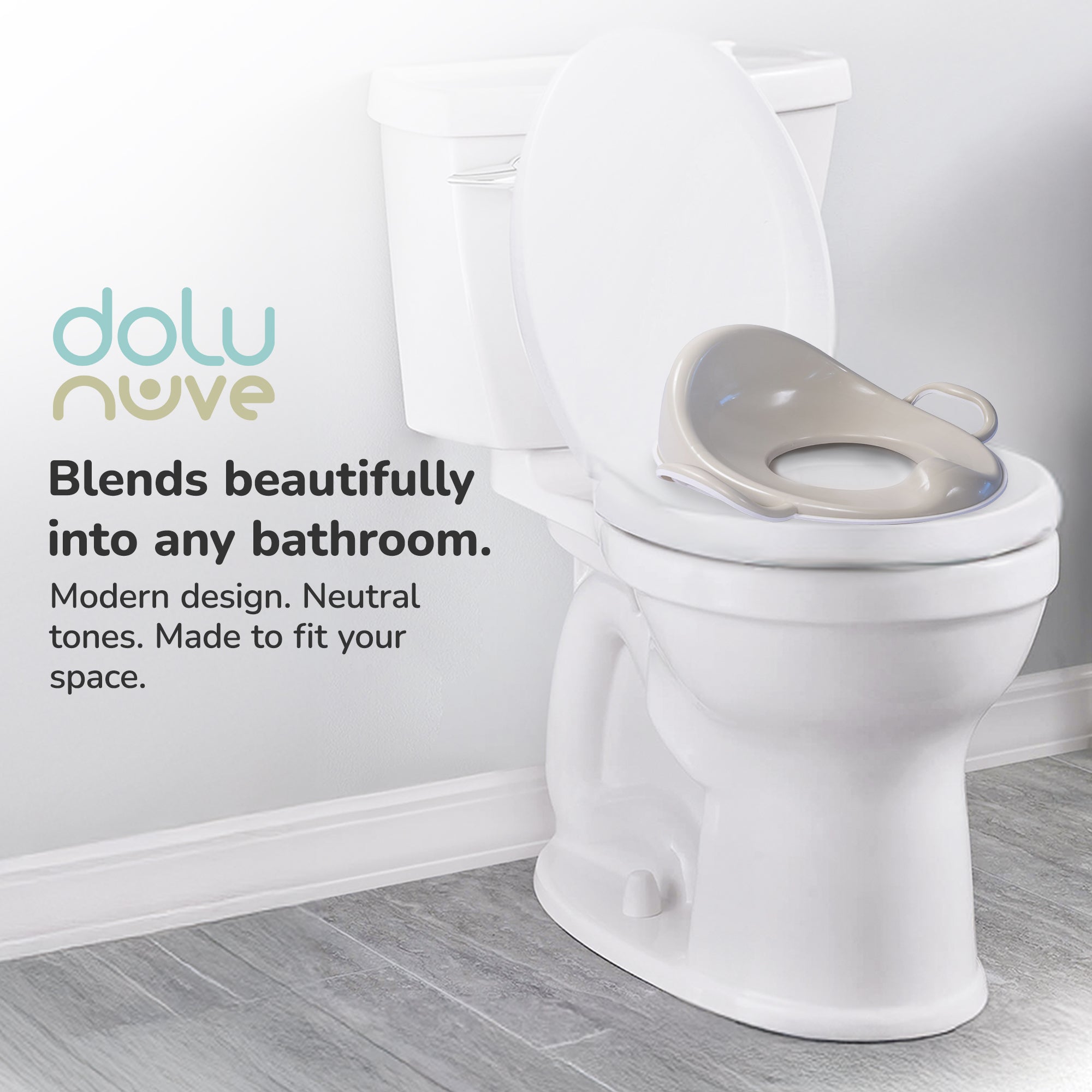 Dolu Nuve Toddler Toilet Training Seat Insert with High-Arched Backrest, Beige - VMInnovations