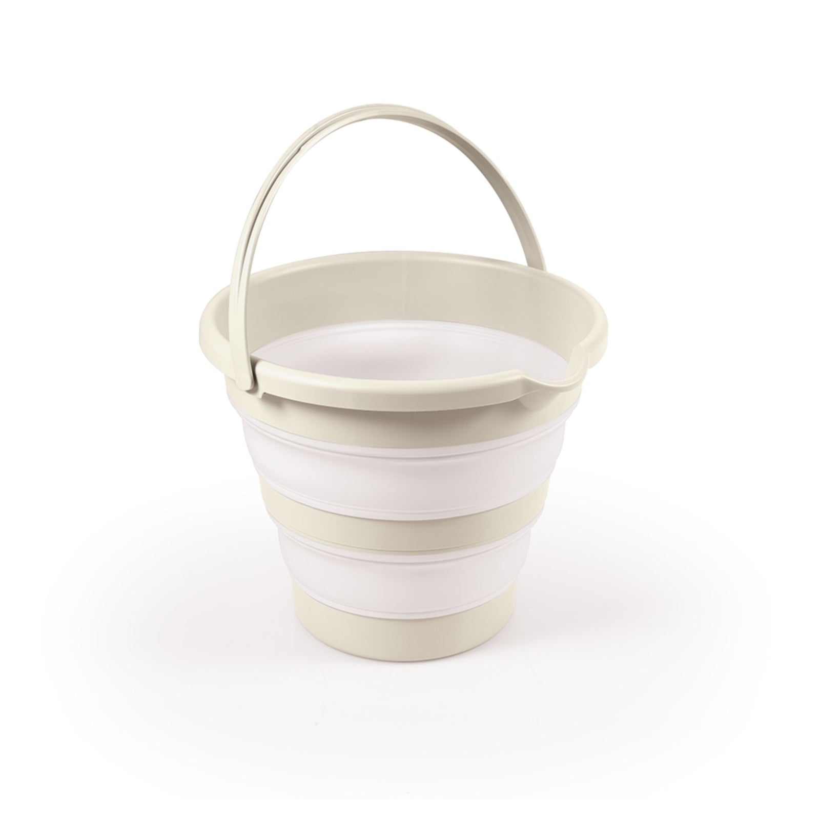 DOLU Foldable Baby Bath Bucket, Compact Toddler Wash Tub, Ages 6+ Months, Beige - VMInnovations