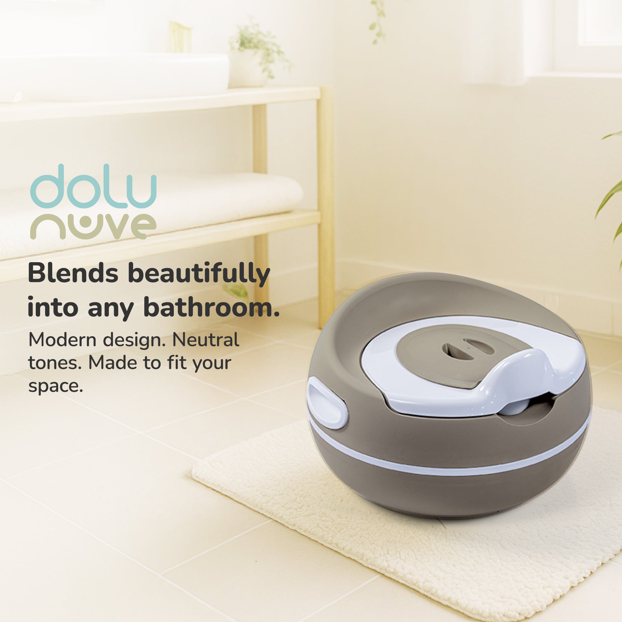 Dolu Nuve Potty Training Seat, Portable Toilet Chair for Kids, Stone Grey - VMInnovations