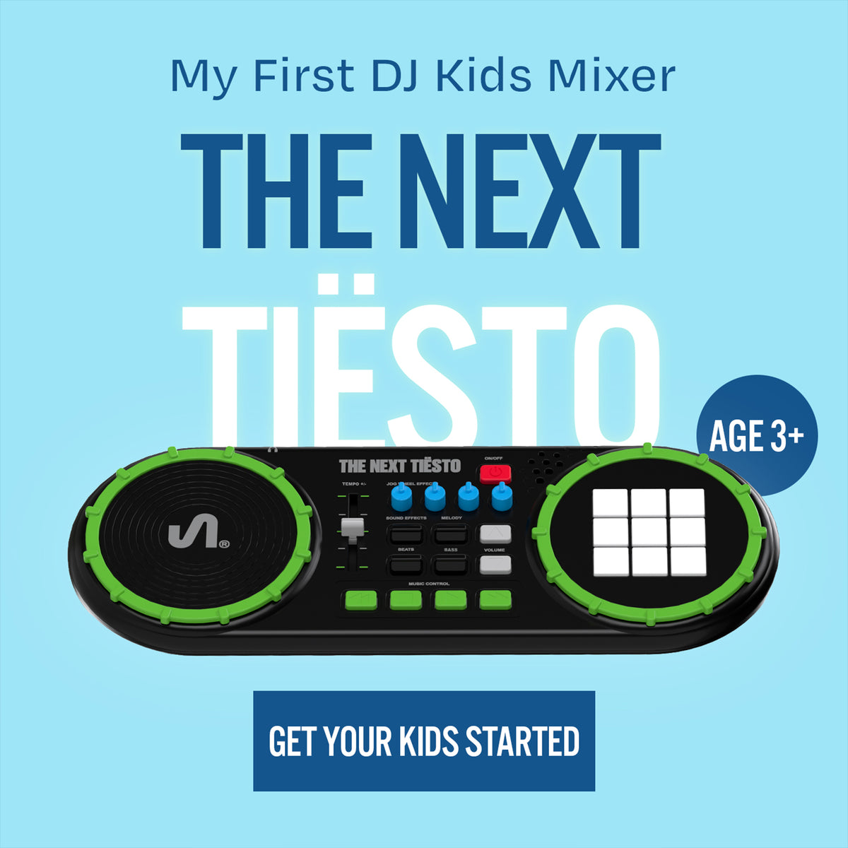 The Next Beat by Tiesto Mixer for Kids w/Jog Wheel, Effects, & LED (Open Box) - VMInnovations