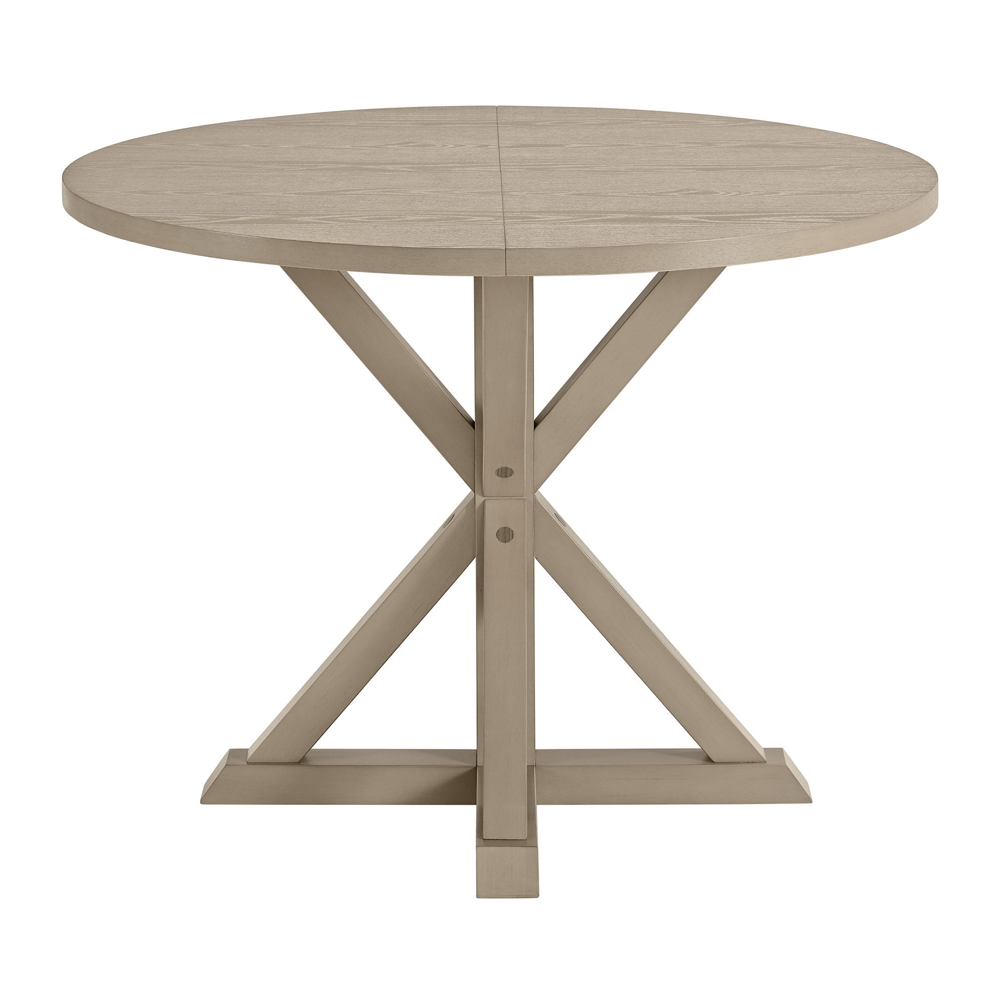 ROME + OAK Spier 40" Modern Farmhouse Pedestal Table, Rustic Beige (Open Box) - VMInnovations
