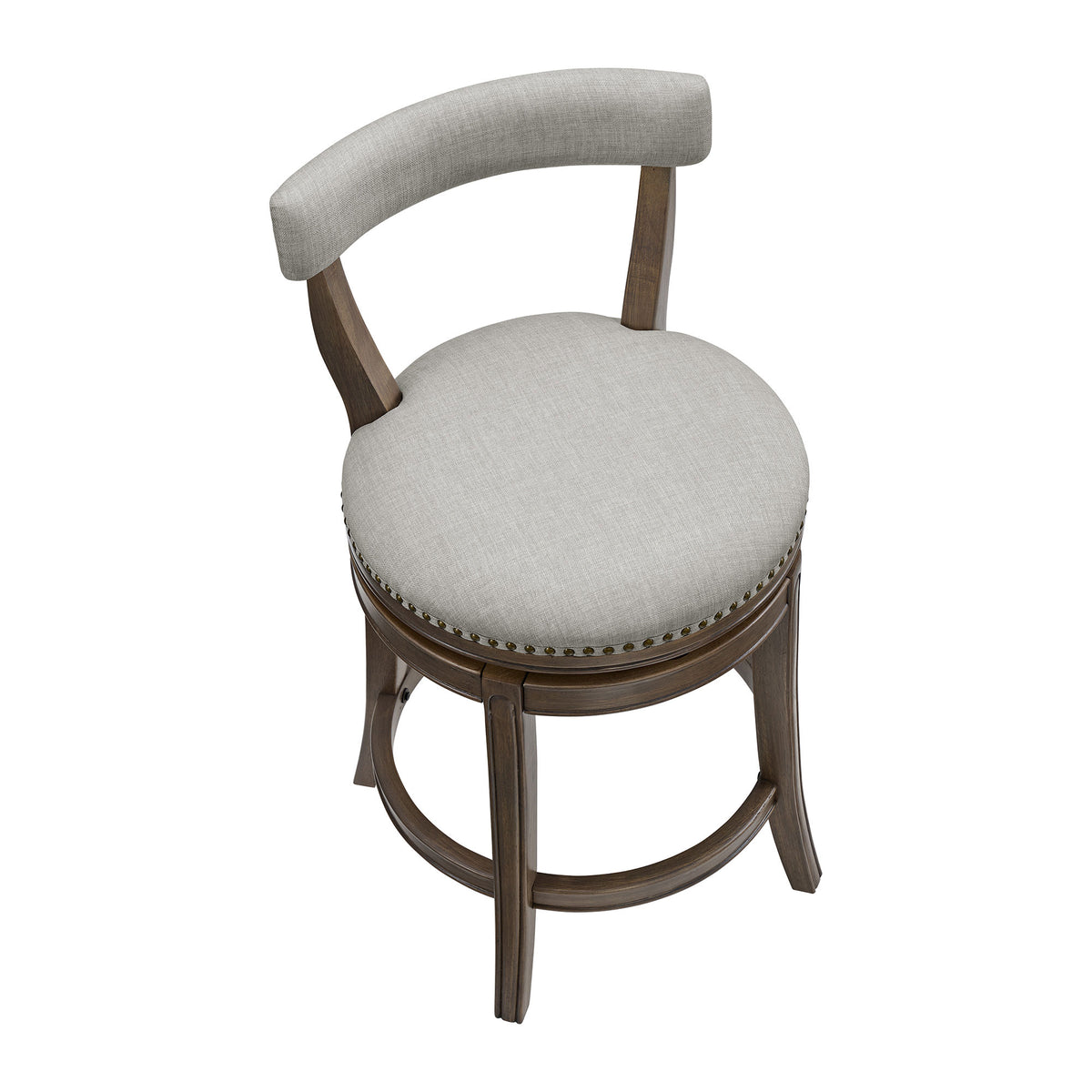 ROME + OAK Ruxban 26" Swivel Counter Stool, Weathered Oak Sand Fabric (Open Box)