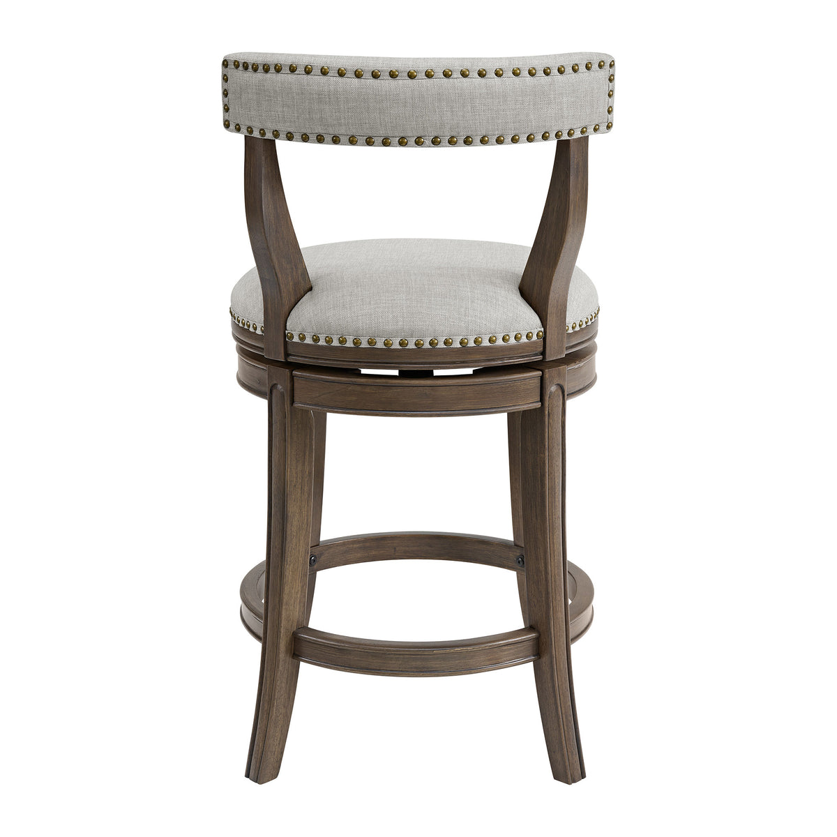 ROME + OAK Ruxban 26" Swivel Counter Stool, Weathered Oak Sand Fabric (Open Box)