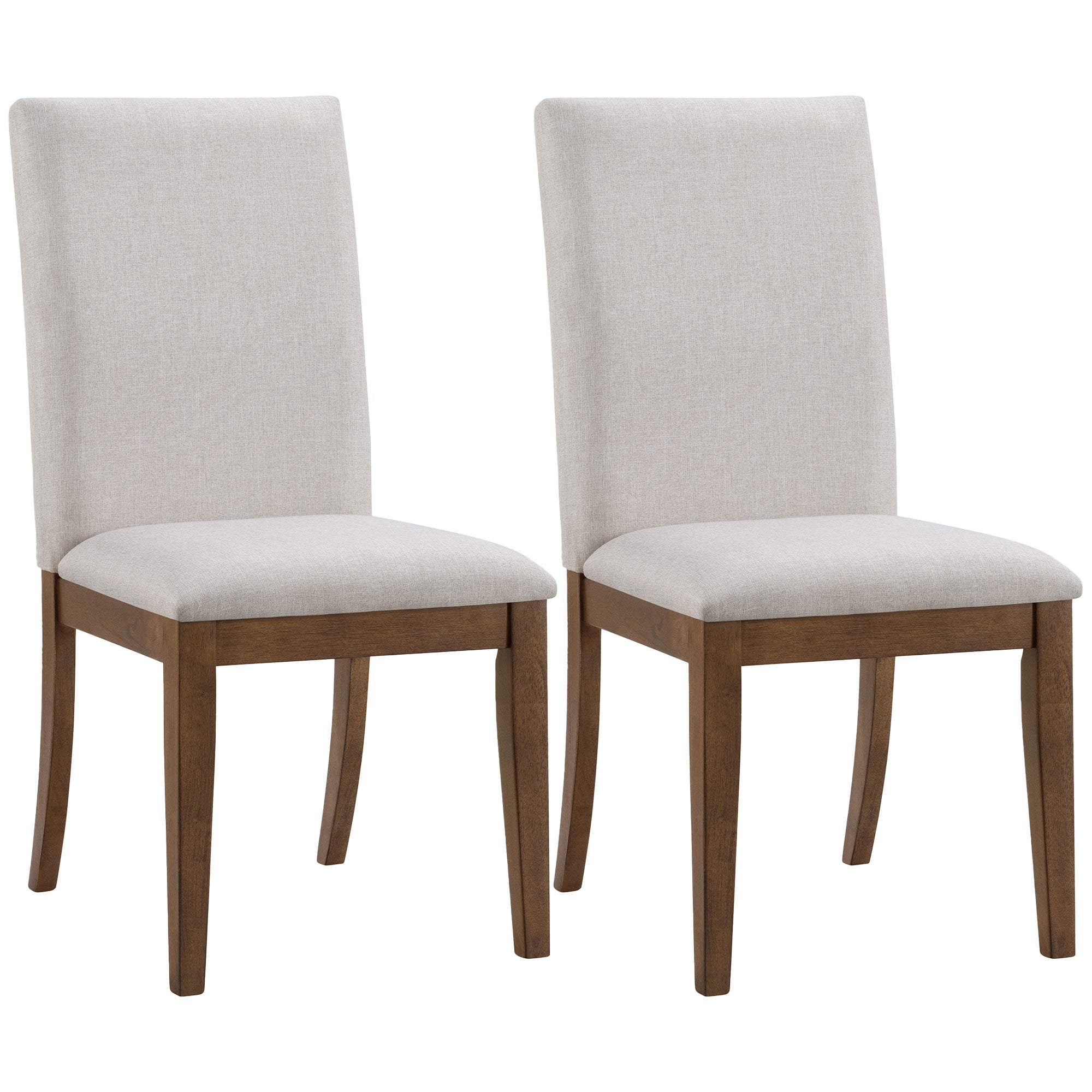 ROME + OAK Remy Dining Chair in Weathered Oak with Sand Fabric Seat, Set of 2 - VMInnovations