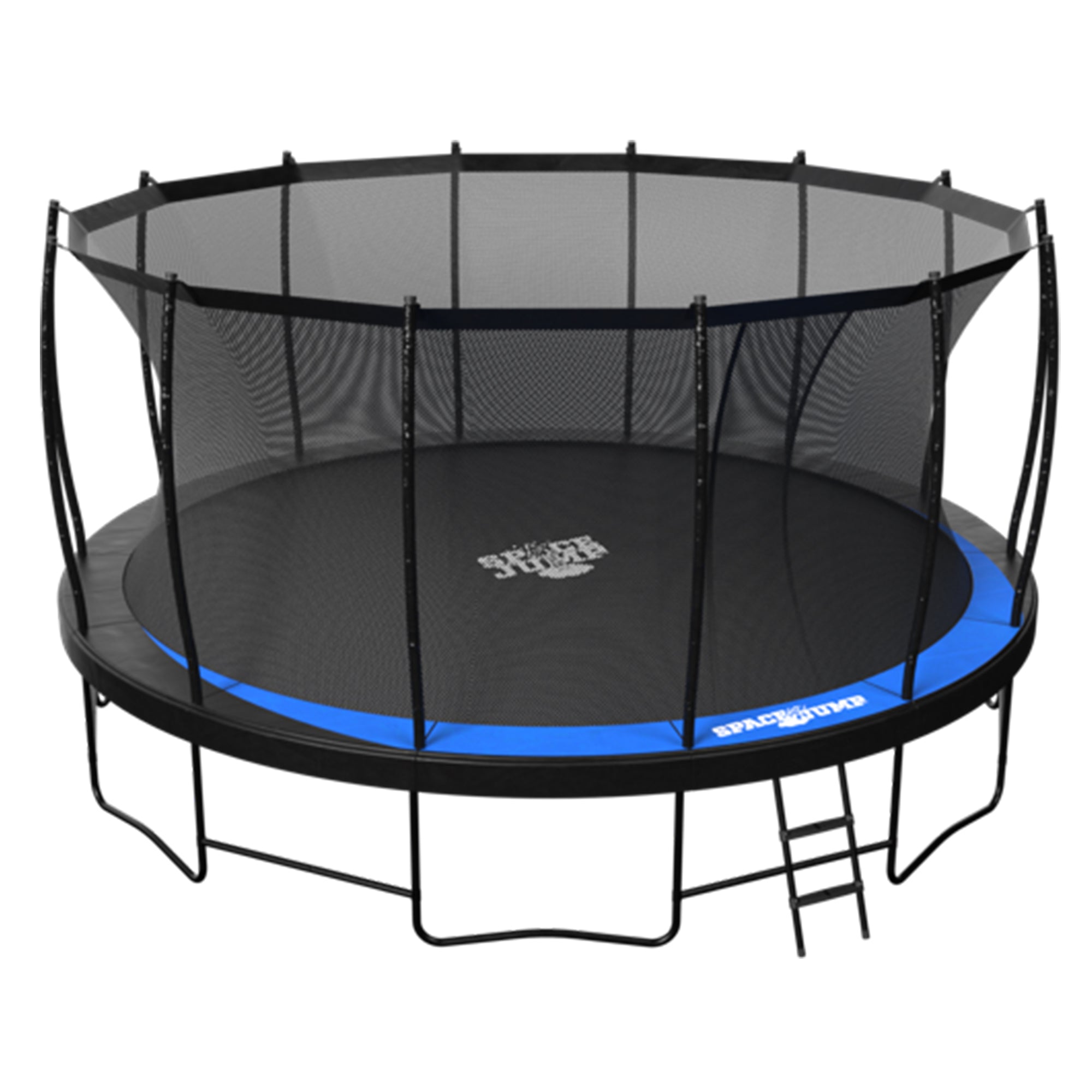 SpaceJump Lunar 16 Foot Trampoline, Outdoor Round Bouncer with Safety Net, Black - VMInnovations