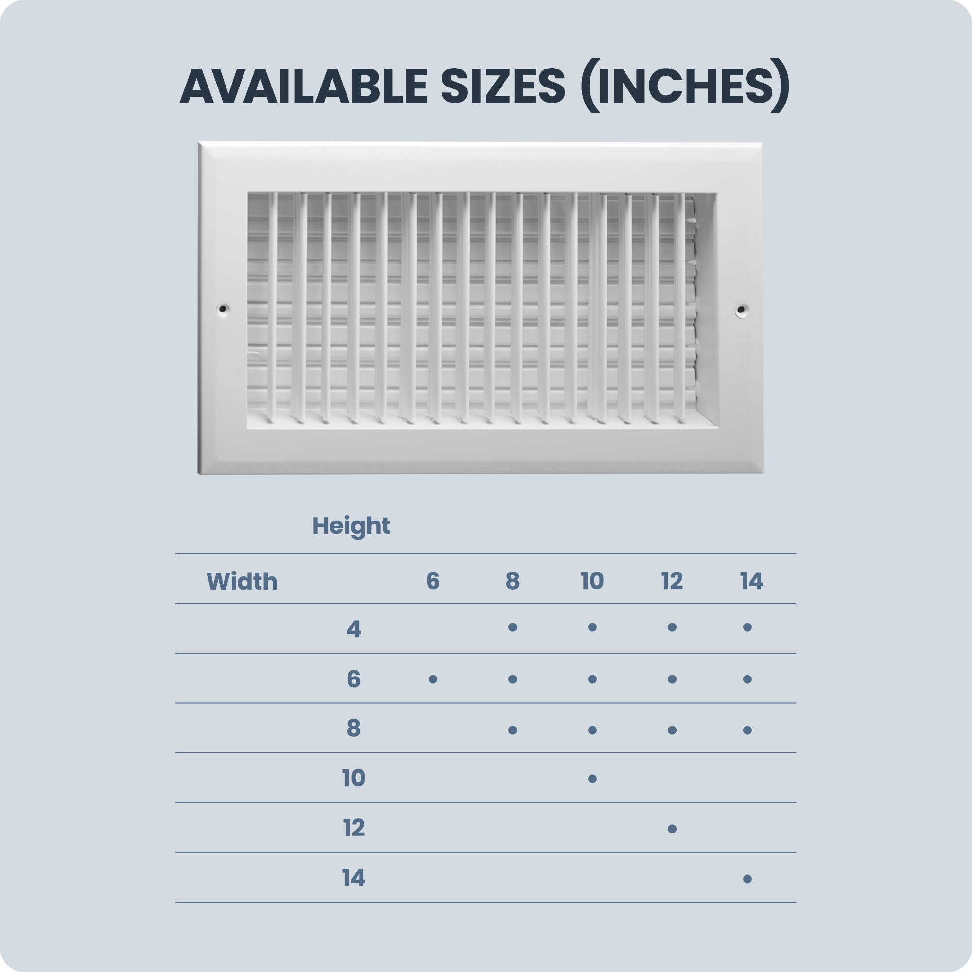 Hart & Cooley 8 x 6 Inch Air Vent Cover, Register w/Multi-Shutter Damper, White - VMInnovations
