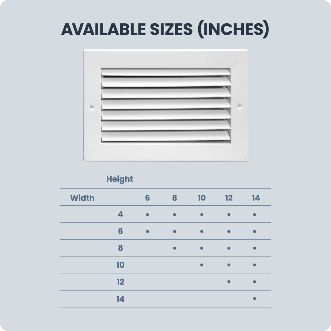 Hart & Cooley 12" X 6" Steel Return Air Grille with Fixed 35 Degree Blade, White - VMInnovations