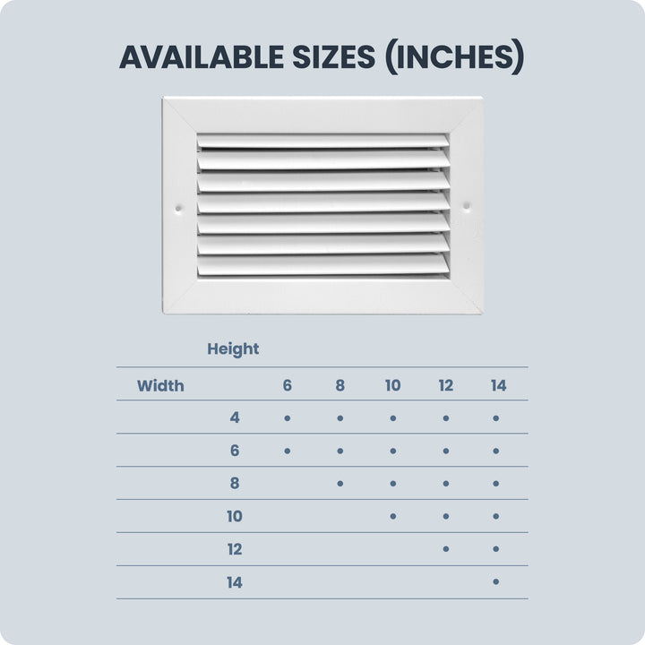 Hart & Cooley 12" X 6" Steel Return Air Grille with Fixed 35 Degree Blade, White - VMInnovations