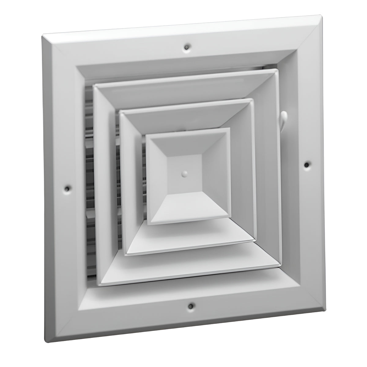 Hart & Cooley 12x12 Aluminum 4-Way Diffuser, Multi-Shutter Damper (Open Box)