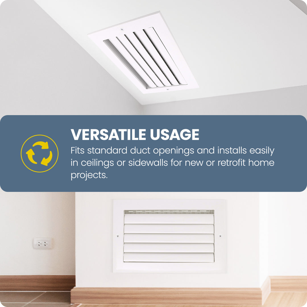 Hart & Cooley 12"x4" Aluminum Curved Blade Register Multi-Shutter Damper, 1-Way - VMInnovations