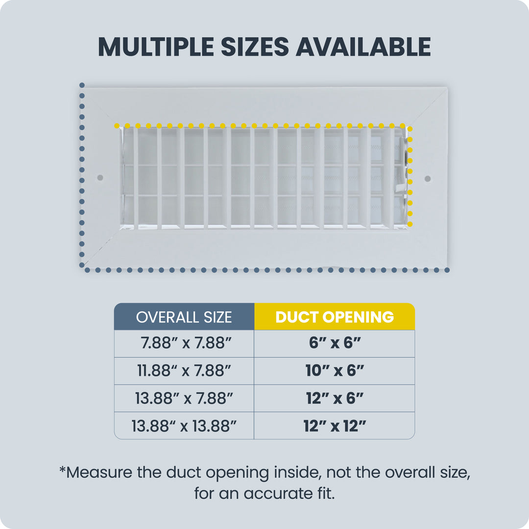 Hart & Cooley Steel Register Vertical Fins, MS Damper, 12 x 12 Inch, White - VMInnovations