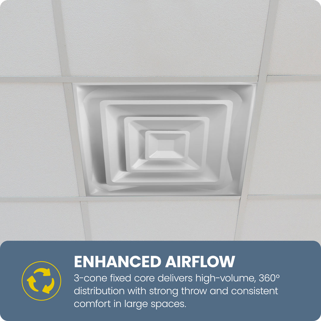 Hart & Cooley Steel 4-Way Diffuse with 3 Cone Design and 10 Inch Fixed Collar - VMInnovations