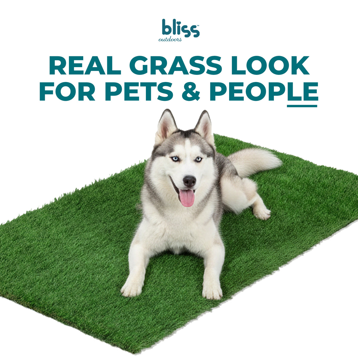 Bliss Artificial Grass Rug, Indoor/Outdoor Mat, Easy Clean Drainage (Open Box)