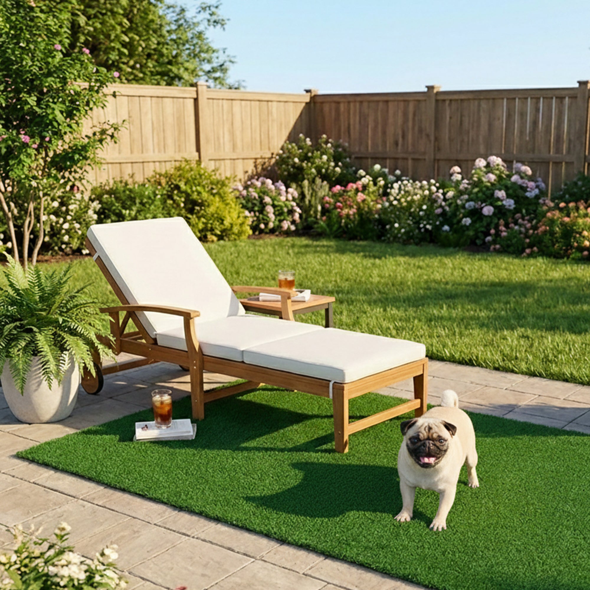 Bliss Artificial Grass Rug, Indoor/Outdoor Mat, Easy Clean Drainage - 5' x 8' - VMInnovations