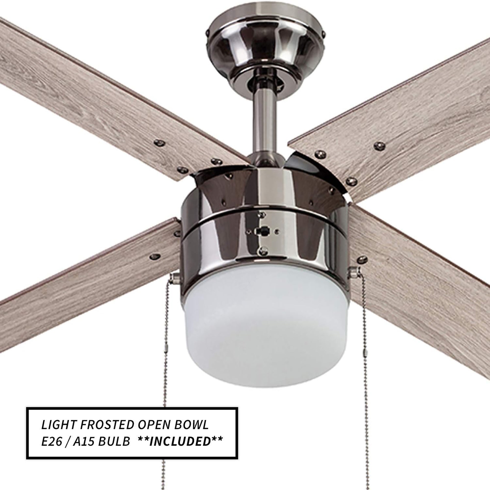 Portage Bay Chism 52" Ceiling Fan w/ Light, Quiet Motor & Pull Chain (Open Box) - VMInnovations
