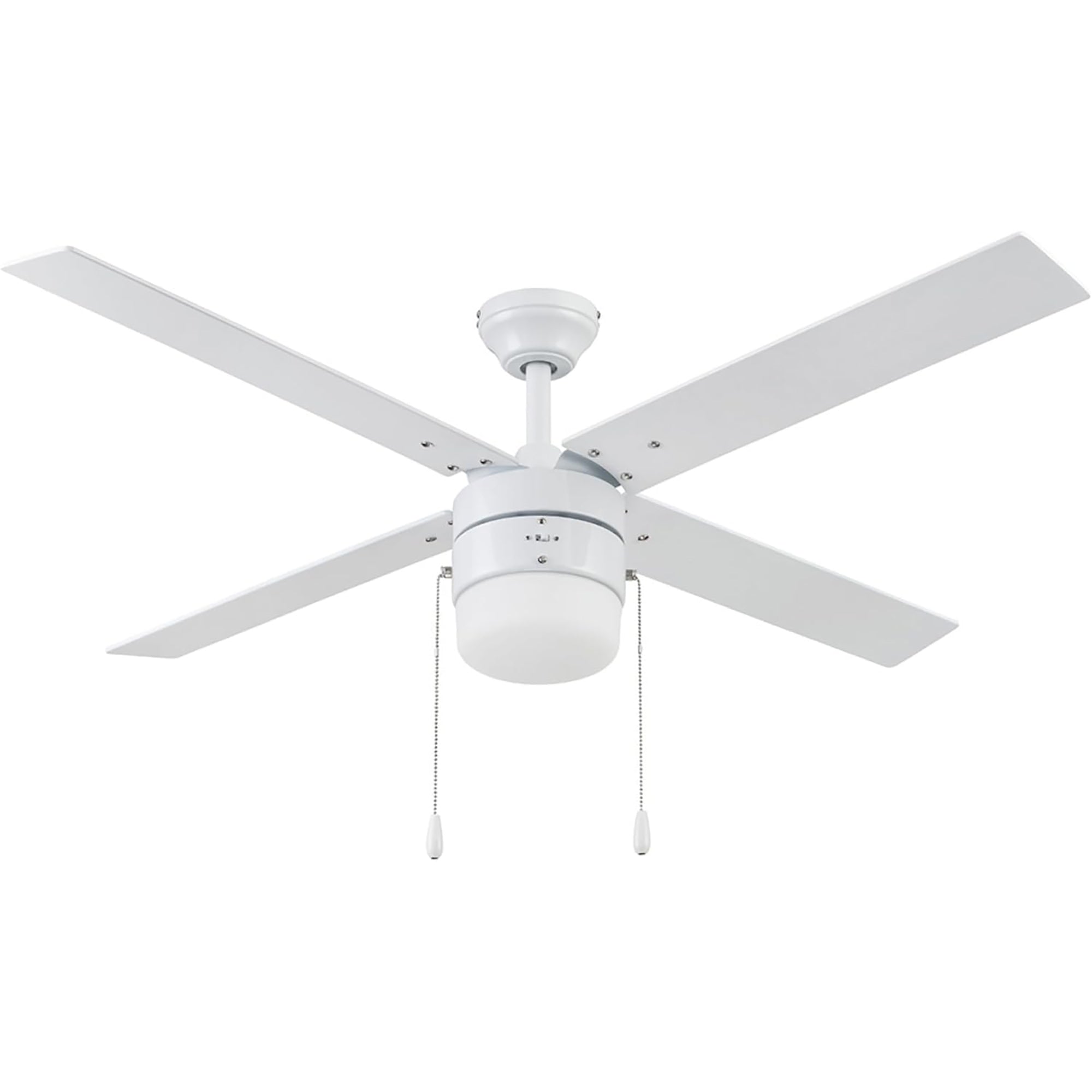 Portage Bay Chism 52" Ceiling Fan with Light, Quiet Motor & Pull Chain, White - VMInnovations