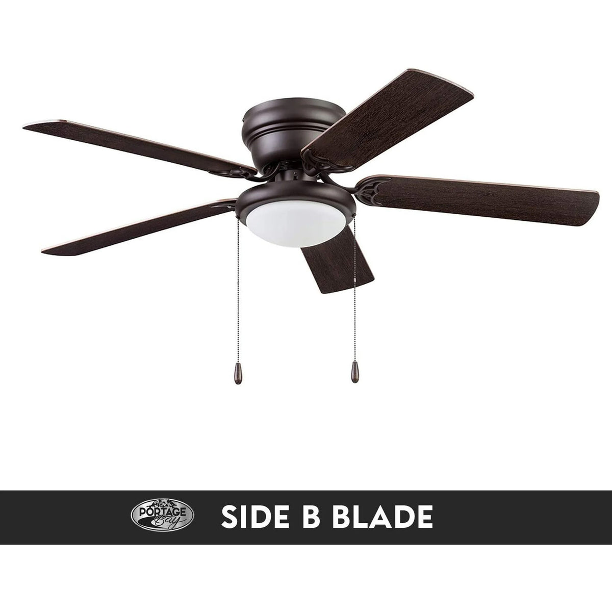 Portage Bay Cherry Hill 52" Ceiling Fan, Quiet Motor & Pull Chain, (Open Box)