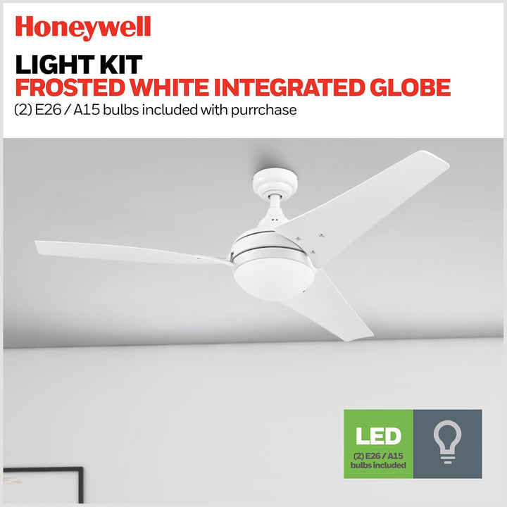 Honeywell Neyo Ceiling Fan, Quiet Motor & Remote Control, 52 Inch, Bright White - VMInnovations