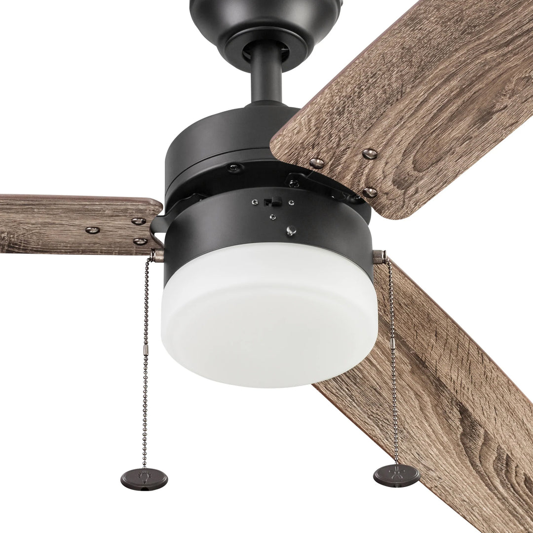 Prominence Home 48" Reston Ceiling Fan with Light, Pull Chain & 3 Blades, Bronze - VMInnovations