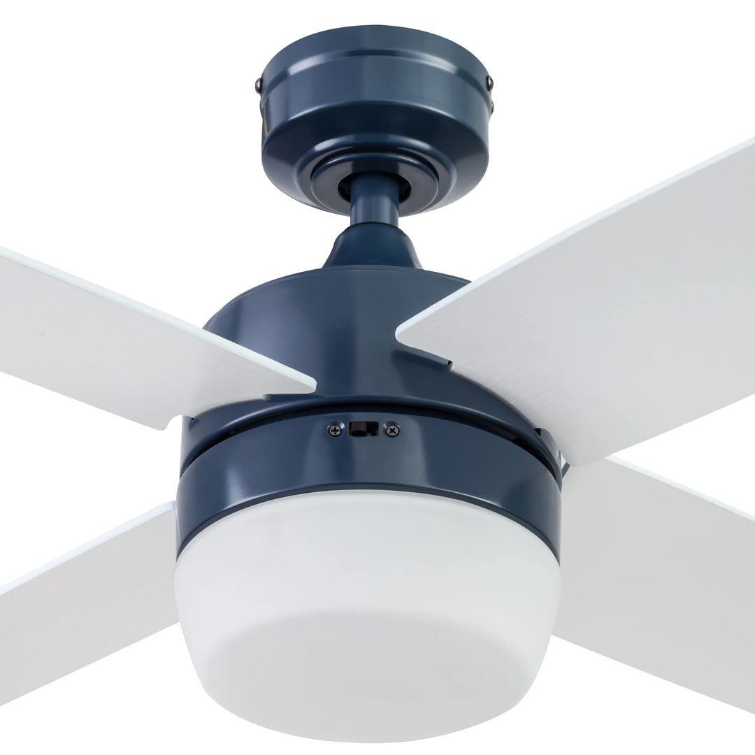 Prominence Home 44" Atlas LED Ceiling Fan with Light, Remote and 4 Blades, Blue - VMInnovations
