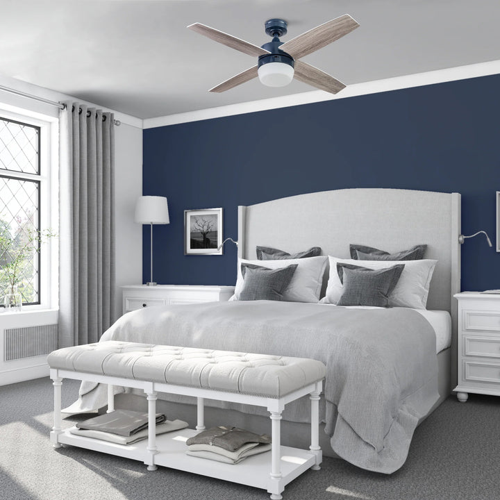 Prominence Home 44" Atlas LED Ceiling Fan with Light, Remote and 4 Blades, Blue - VMInnovations