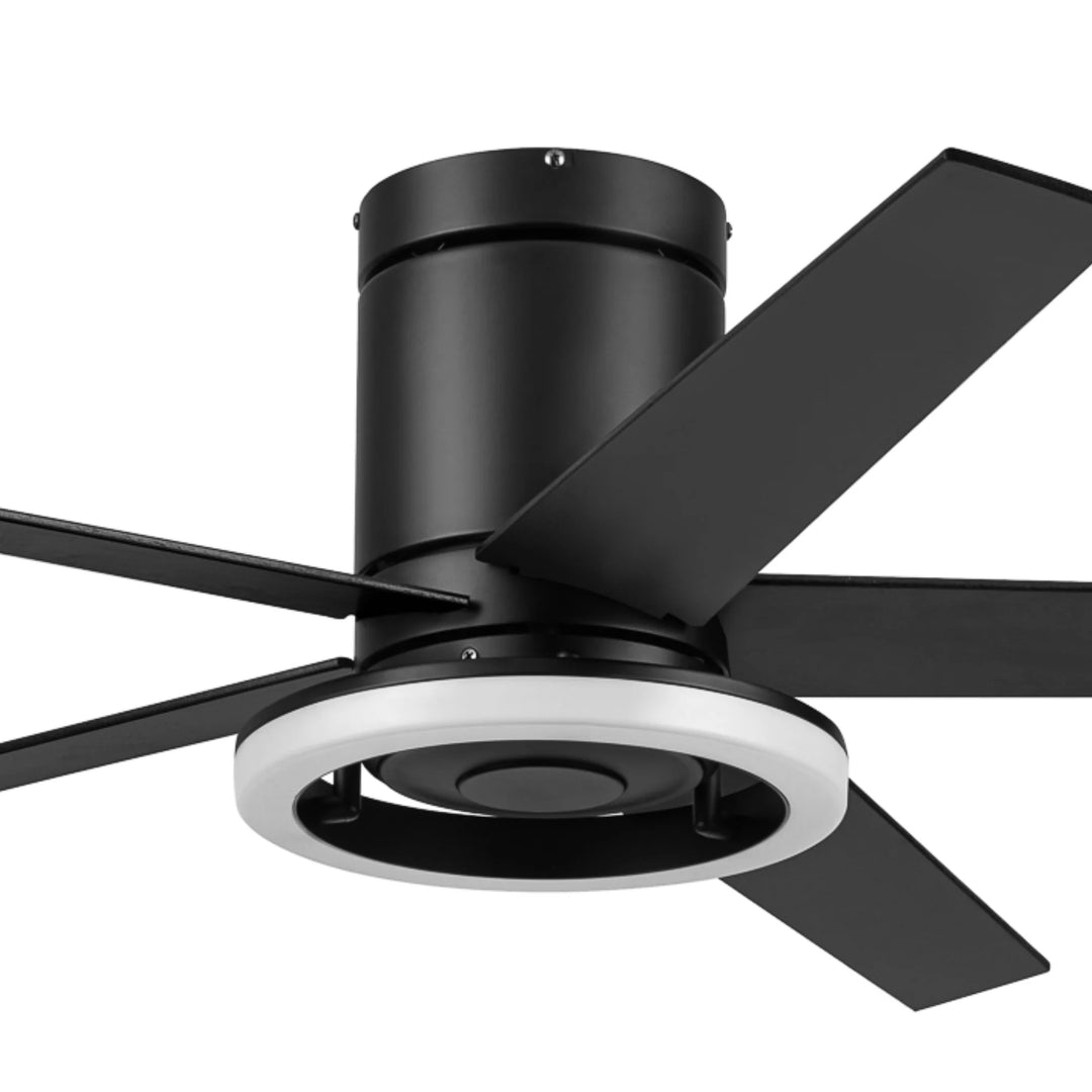 Honeywell Graceshire 52 Inch Ceiling Fan with Ring Light and Remote, Matte Black - VMInnovations