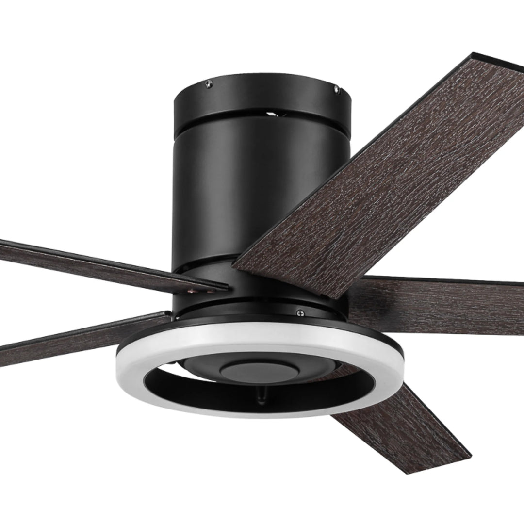 Honeywell Graceshire 52 Inch Ceiling Fan with Ring Light and Remote, Matte Black - VMInnovations