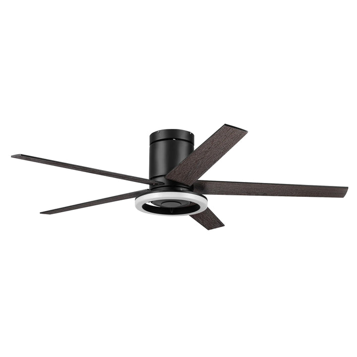 Honeywell Graceshire 52 Inch Ceiling Fan with Ring Light and Remote, Matte Black - VMInnovations
