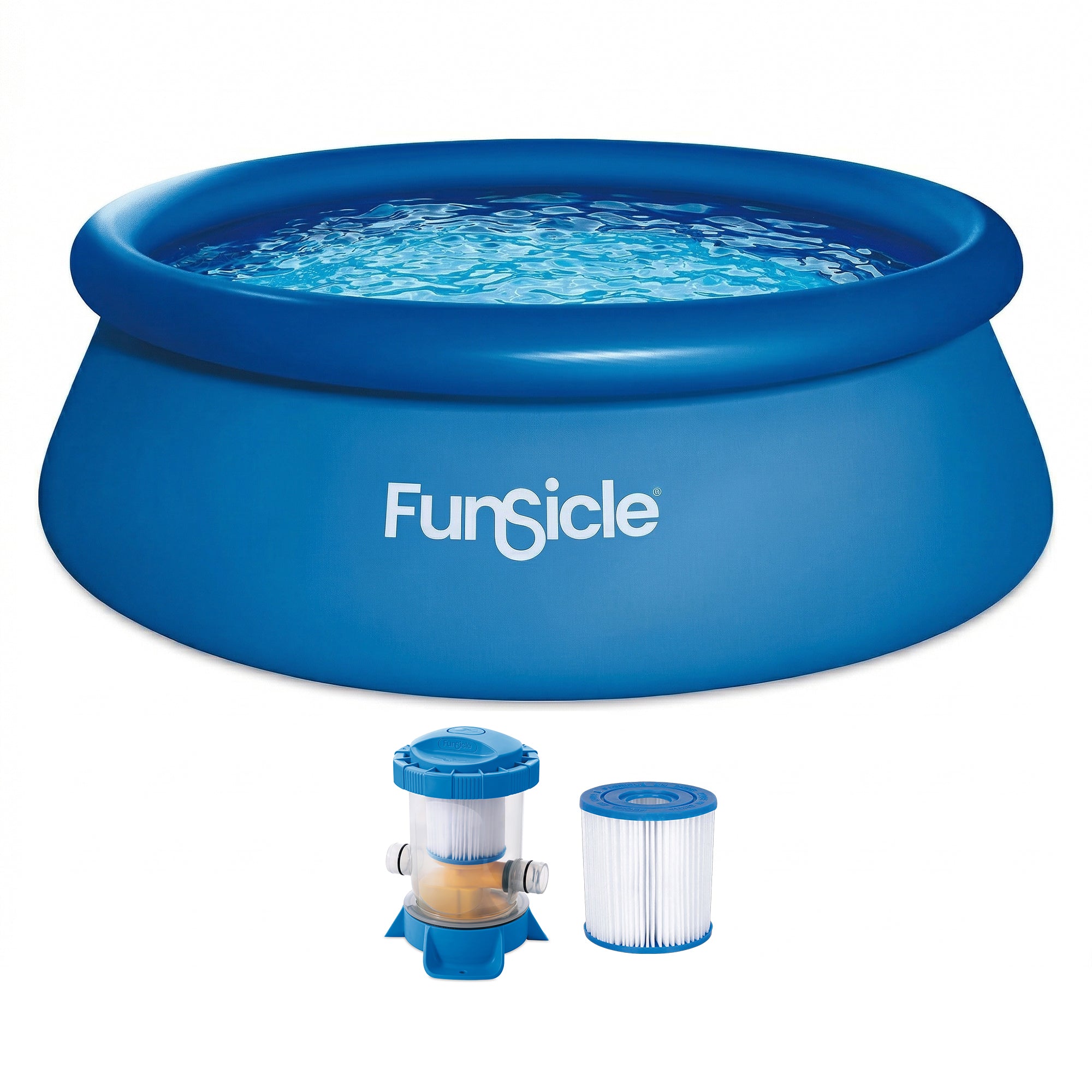 Funsicle QuickSet Inflatable Ring Top Outdoor Above Ground Pool w/Pump(Open Box) - VMInnovations