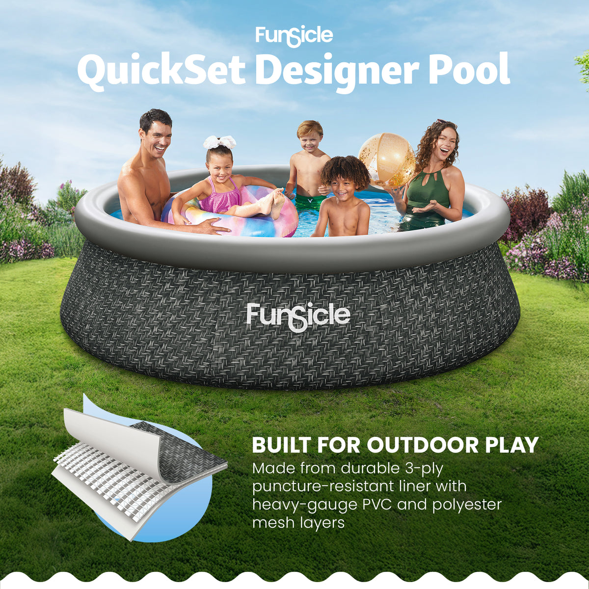 Funsicle 10' x 30" QuickSet Ring Top Above Ground Swimming Pool (Open Box) - VMInnovations