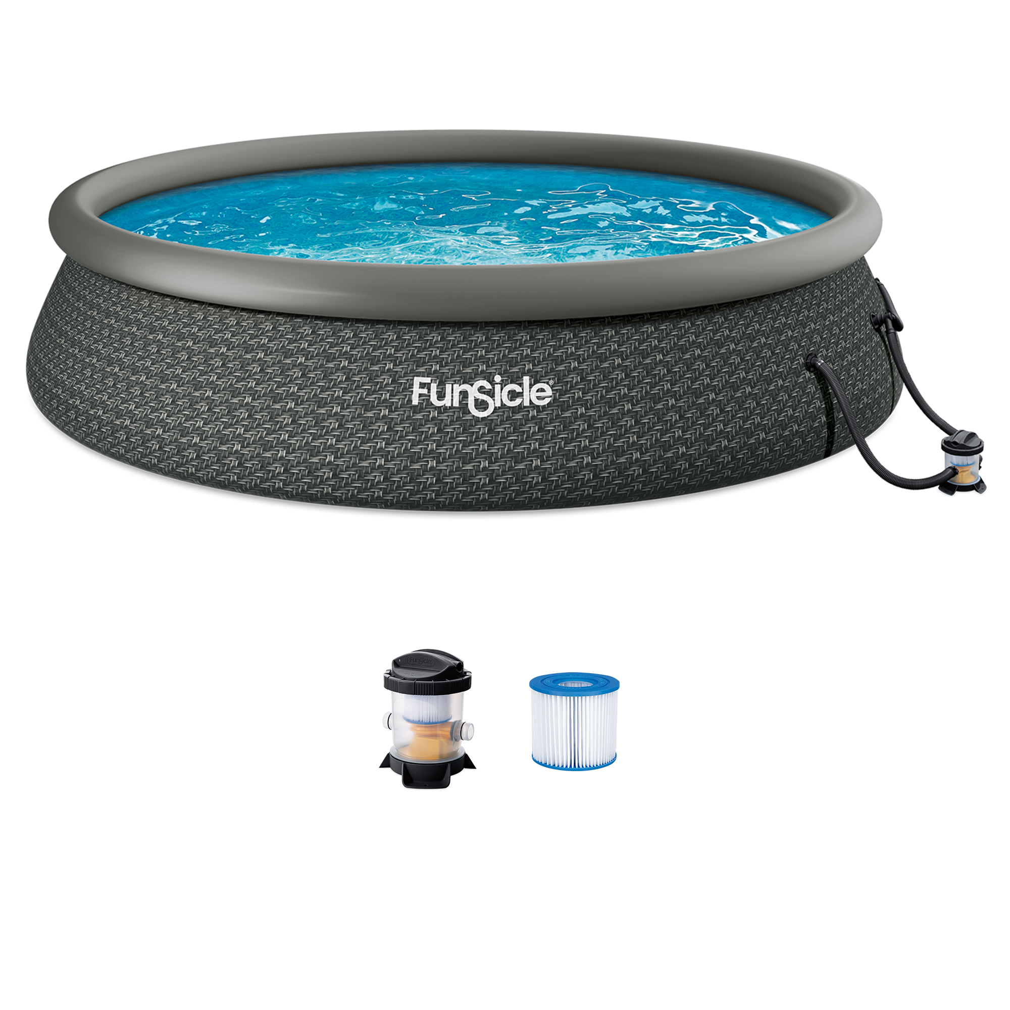 Funsicle 15' x 36" Inflatable Ring Top Above Ground Pool w/Pump (Open Box)
