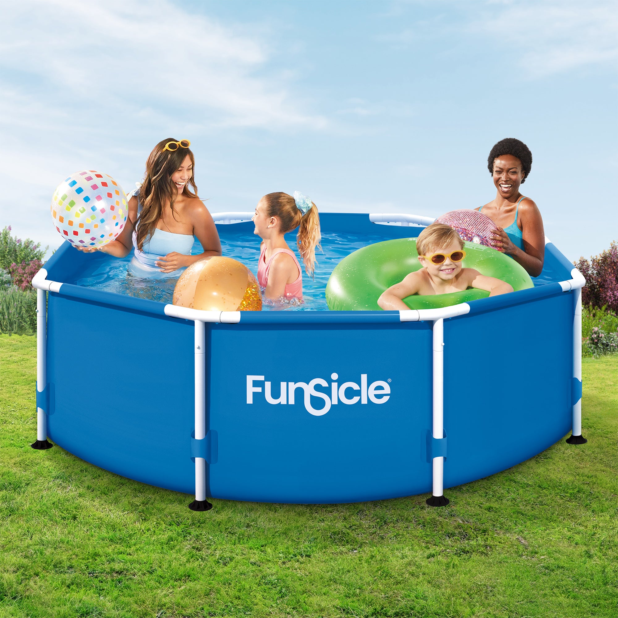Funsicle 8' x 30" Outdoor Activity Round Frame Swimming Pool Set (Open Box)