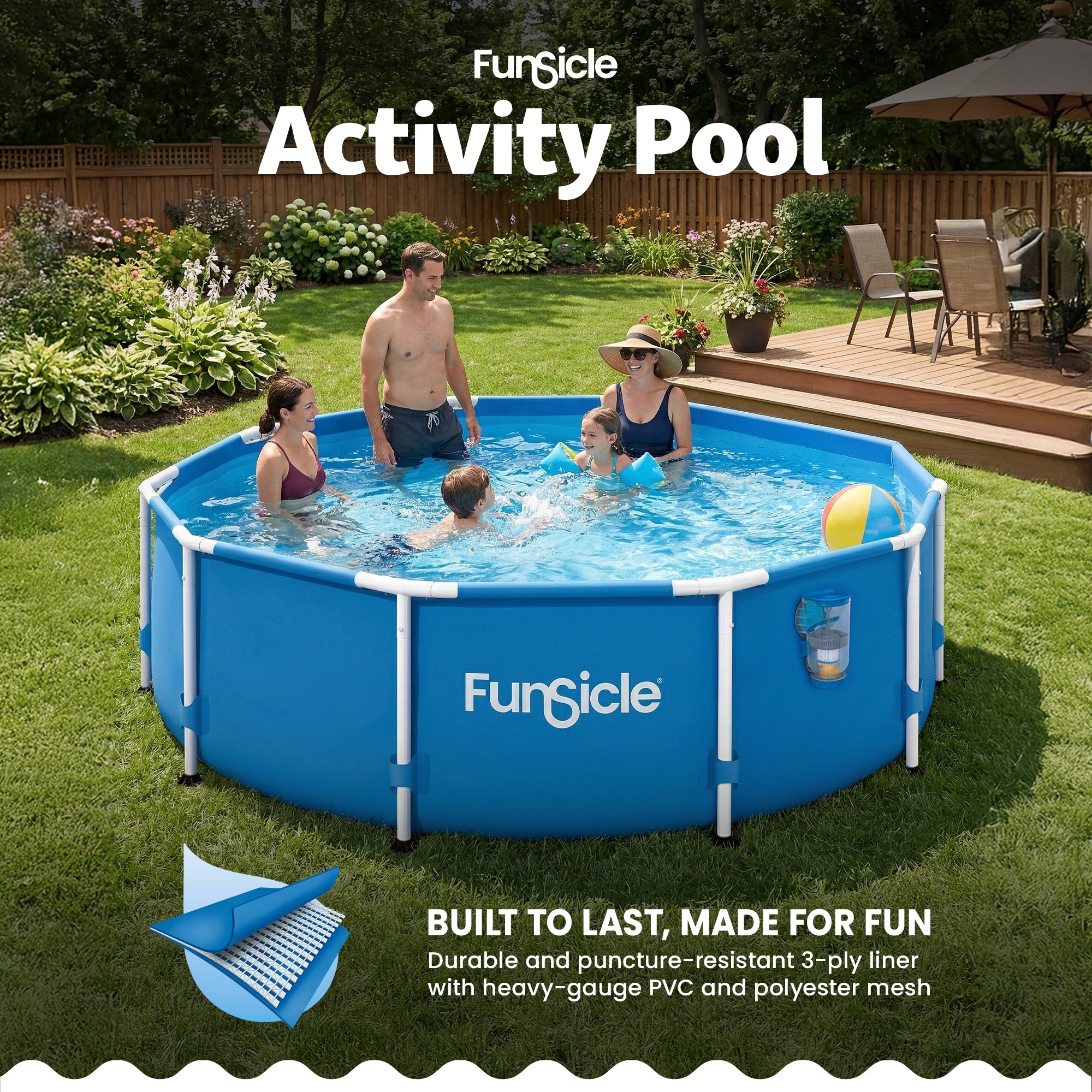 Funsicle 10' x 30" Outdoor Activity Round Frame Above Ground Pool (Open Box)