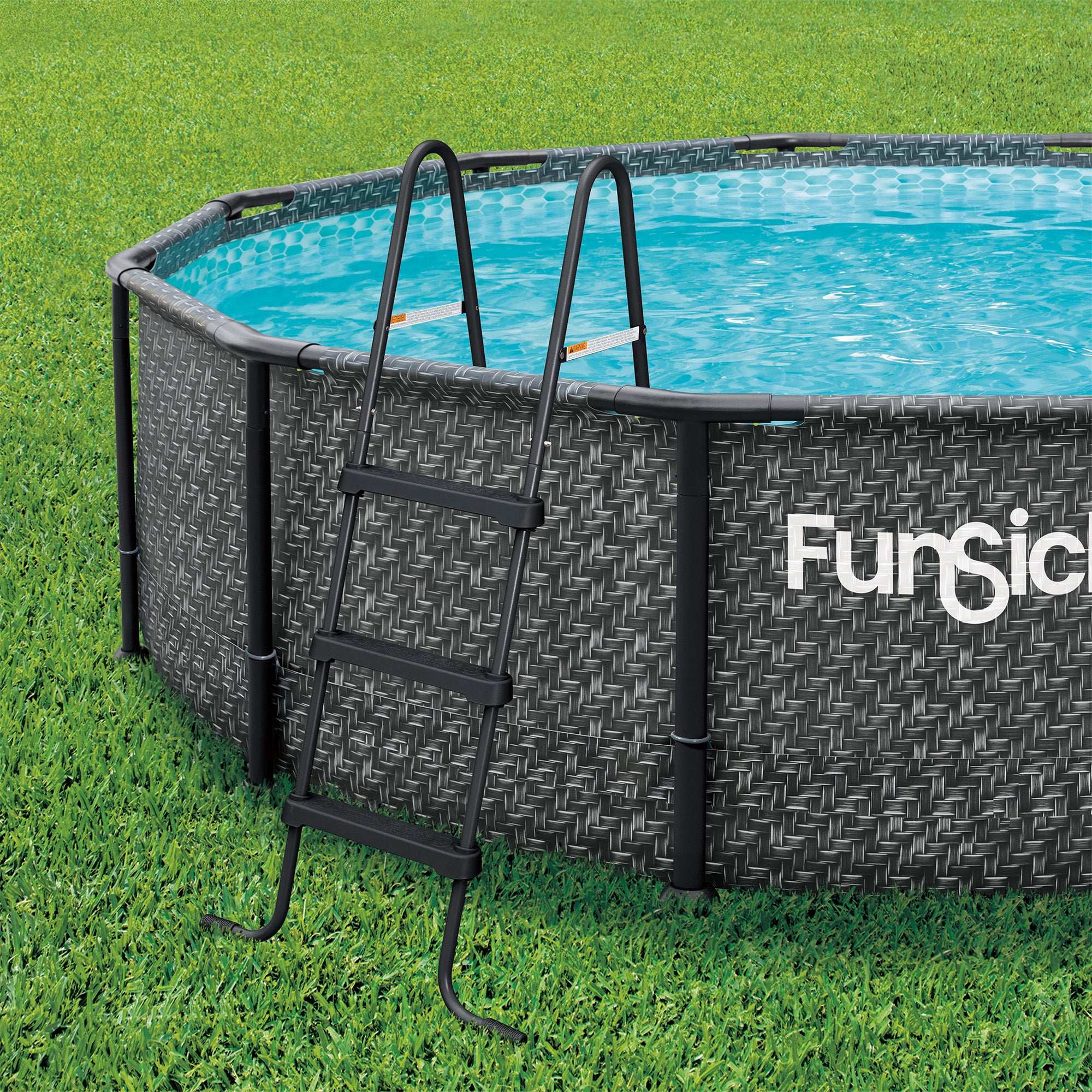 Funsicle 36" SureStep 3 Stair Outdoor Above-Ground Swimming Pool Ladder (Used) - VMInnovations